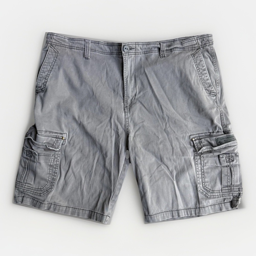 Unionbay Cargo Shorts Men 42 Gray Cotton Stretch Utility Pockets Utility Outdoor